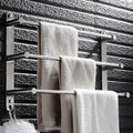 Stainless Steel 3-Bar Towel Rack — Wall Mount with Hooks