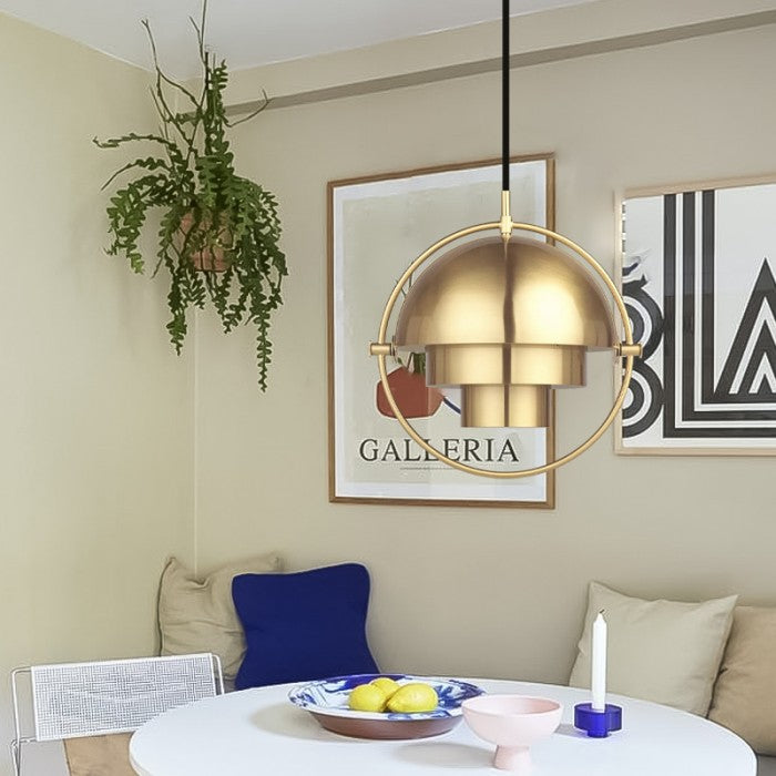 LyraArc LED Pendant Light With Rotating Metal Layered Design