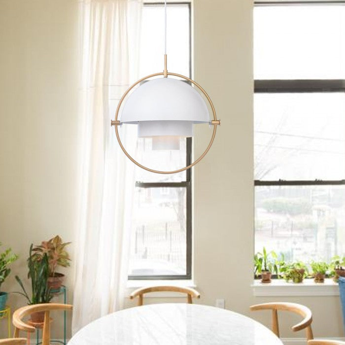 LyraArc LED Pendant Light With Rotating Metal Layered Design