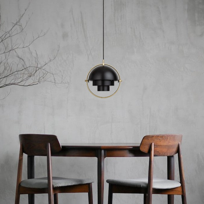 LyraArc LED Pendant Light With Rotating Metal Layered Design