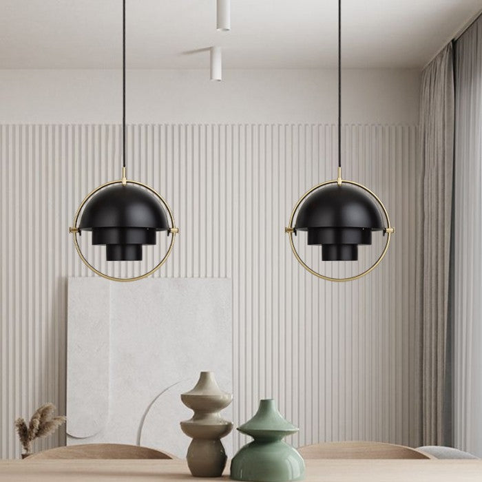 LyraArc LED Pendant Light With Rotating Metal Layered Design