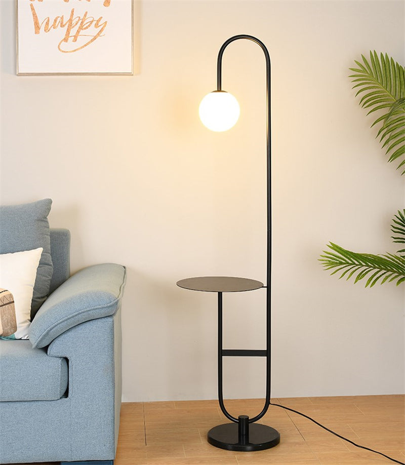 Lynora Nordic LED Floor Lamp With Round Integrated Table