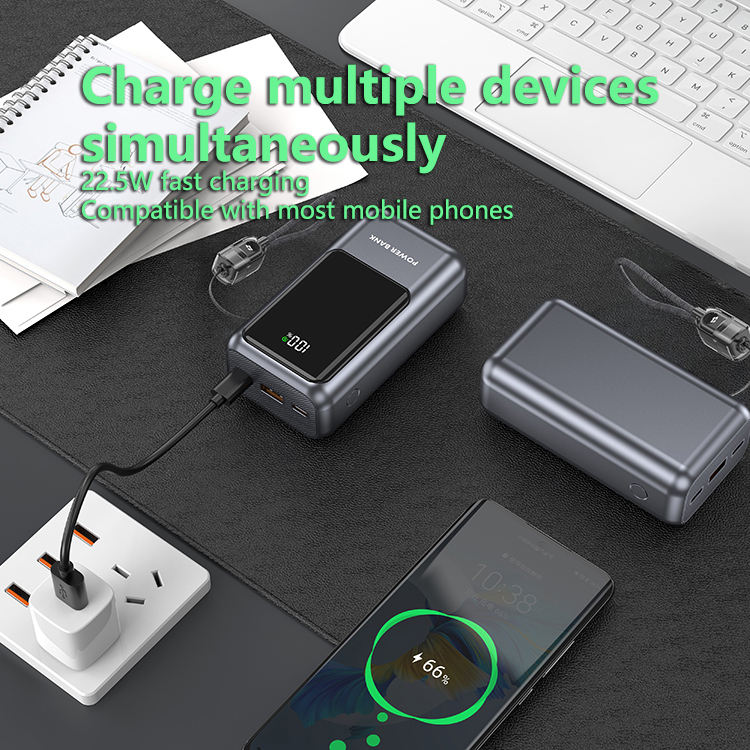 10000mAh powerbank med digital visning og rask USB-lading | Ventumra
