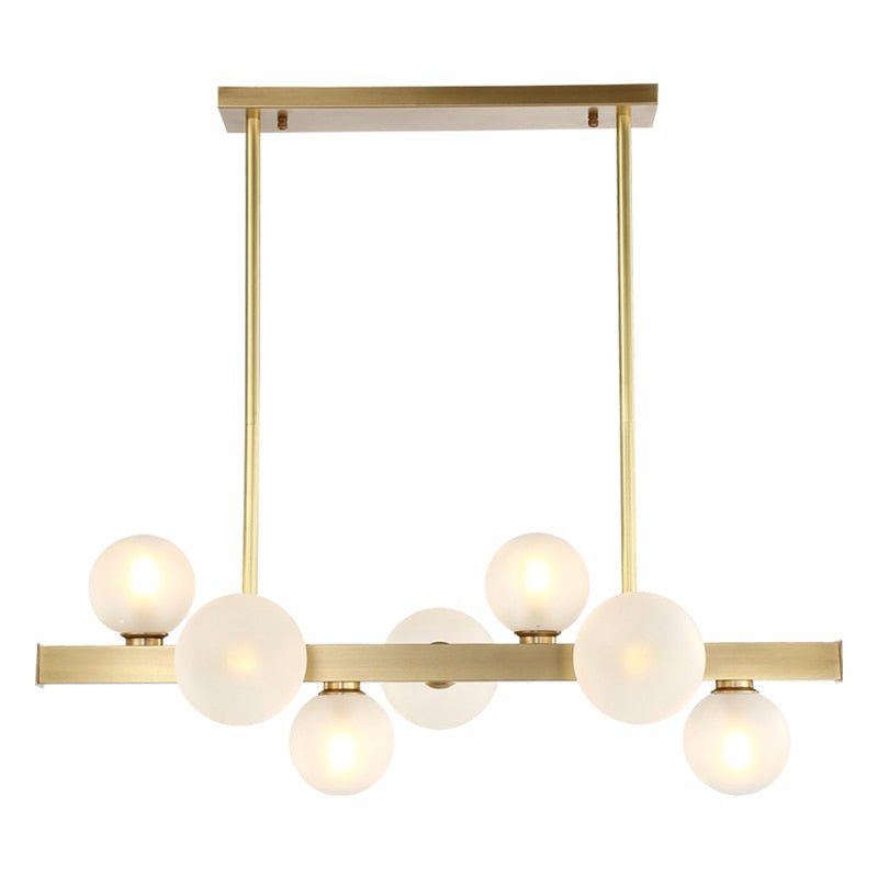Lorien Copper Beam Pendant Light With Matte Glass Finish
