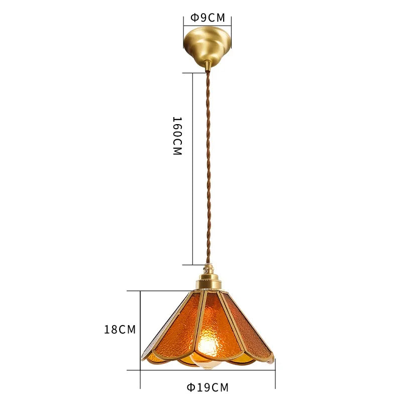 Kairoa Pendant Lamps Japanese Vintage Glass and Copper