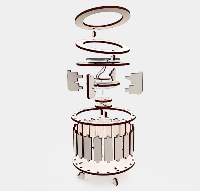 HolzErlebnis Solar-Powered Wooden Decoration — Gentle Light