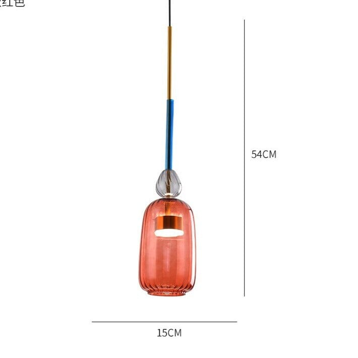 NovaCandy Color Glass Pendant Lights in Nordic Brass