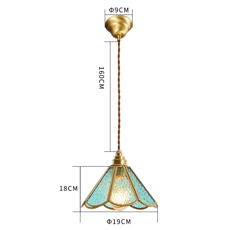 Kairoa Pendant Lamps Japanese Vintage Glass and Copper