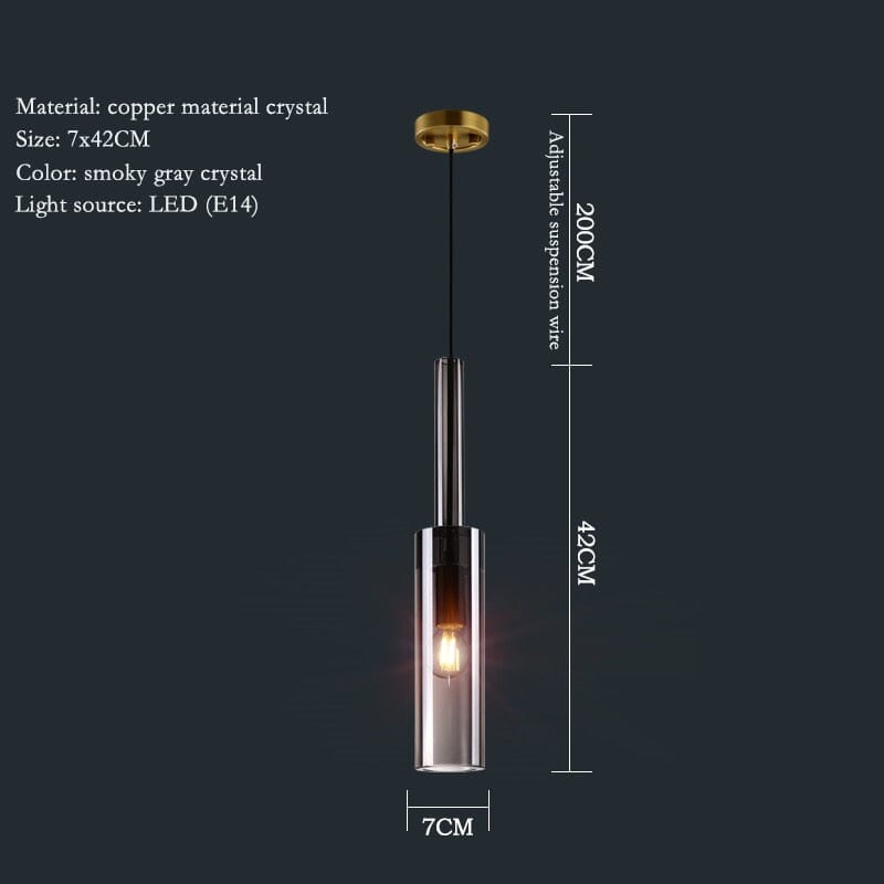 Elegant Lyrian Copper And Crystal Nordic Pendant Lights Set