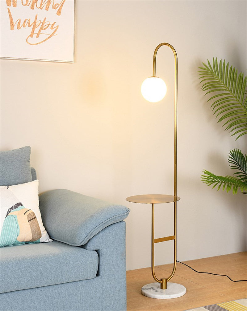 Lynora Nordic LED Floor Lamp With Round Integrated Table