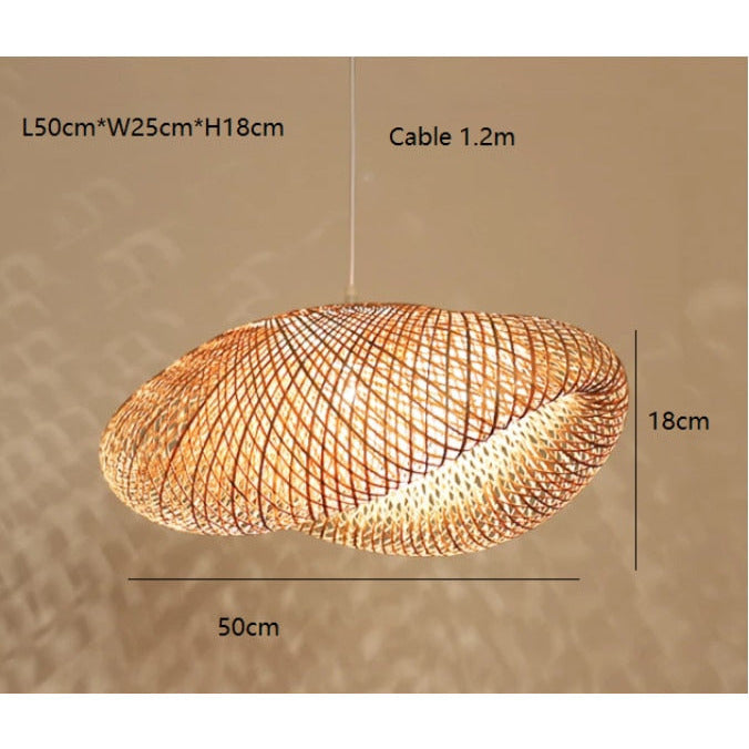 Novari Weave Pendant Light With Hand Knitted Bamboo Detailing