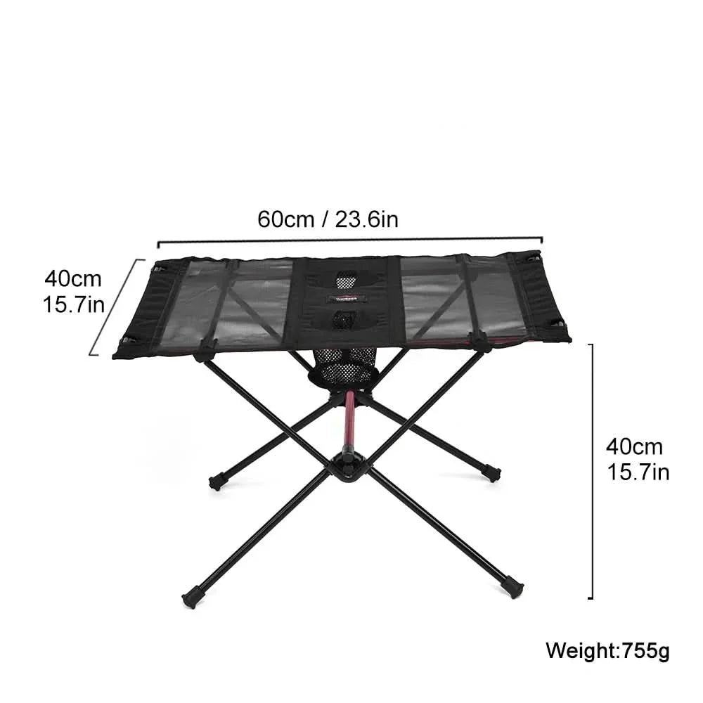Masă de camping pliabilă din aluminiu TrailSphere — Cadru pliabil de 2.5kg