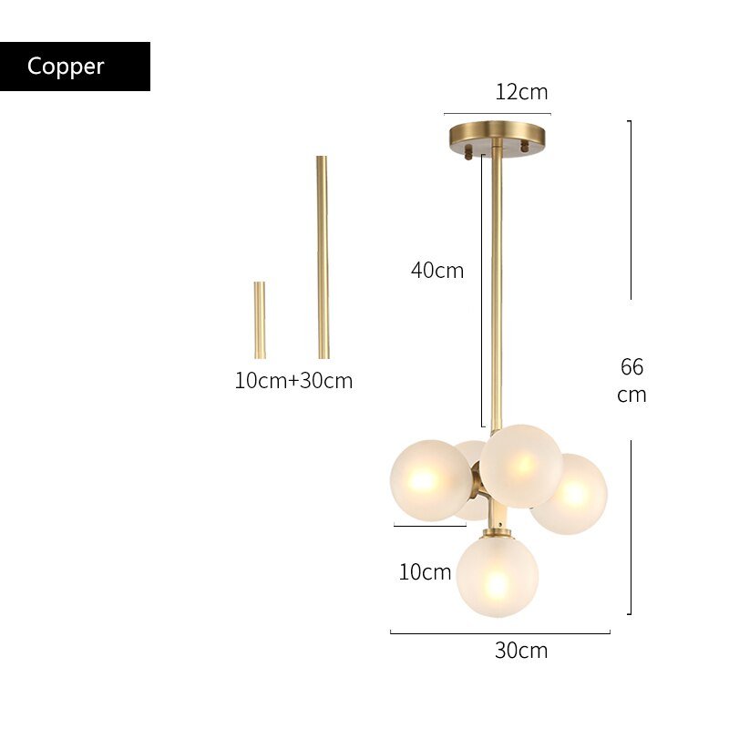 Lorien Copper Beam Pendant Light With Matte Glass Finish