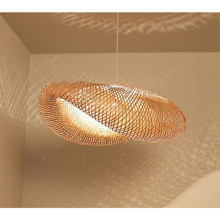 Novari Weave Pendant Light With Hand Knitted Bamboo Detailing