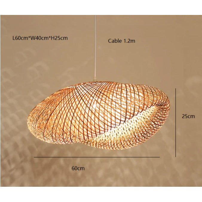 Novari Weave Pendant Light With Hand Knitted Bamboo Detailing