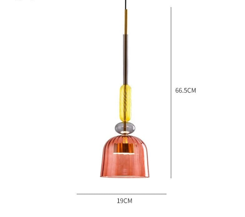 NovaCandy Color Glass Pendant Lights in Nordic Brass