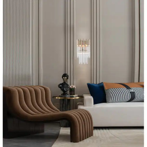 Aurelia Crystal Wall Lamp Golden Glass Round Luxury