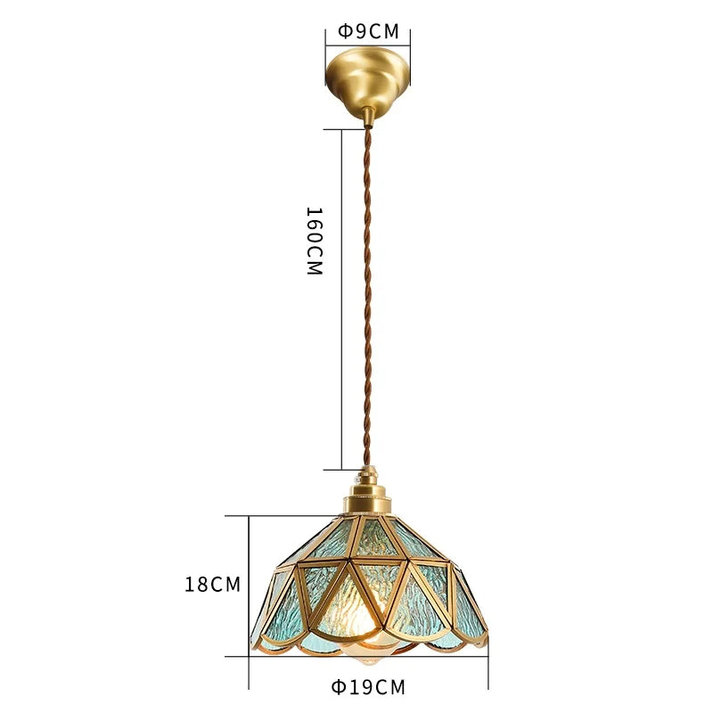 Kairoa Pendant Lamps Japanese Vintage Glass and Copper
