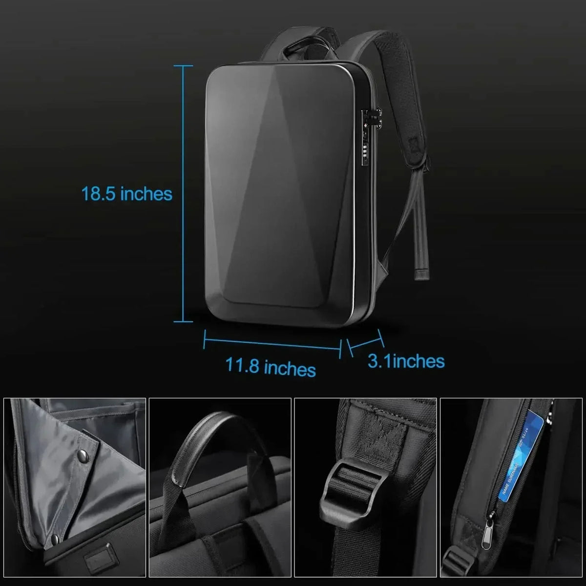 ApexGuard Rozšiřitelný batoh na notebook — ochrana proti krádeži, USB port