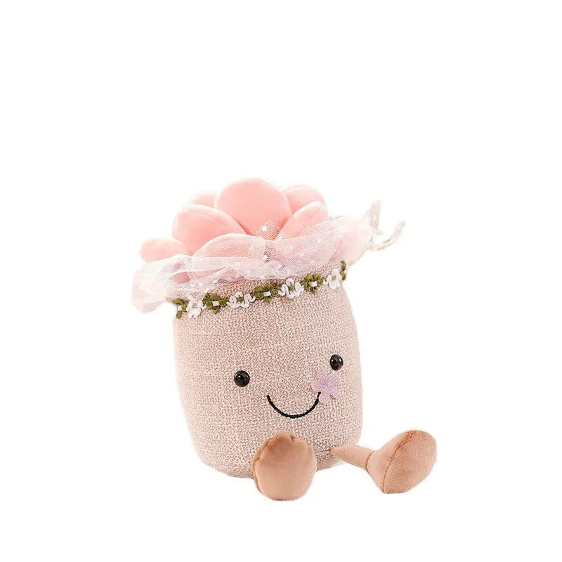 Glad mjuk leksak med blommotiv — färgglad blomdesign