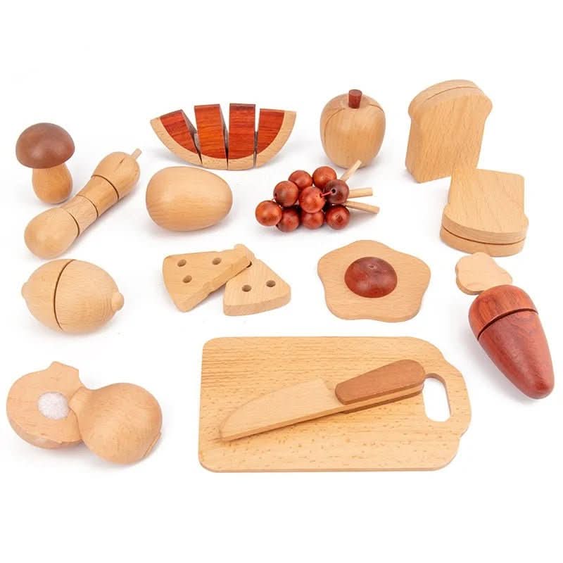 ForestNest Wooden Kids Kitchen — Tree Trunk Themed Role Play Toy, Ages 3+