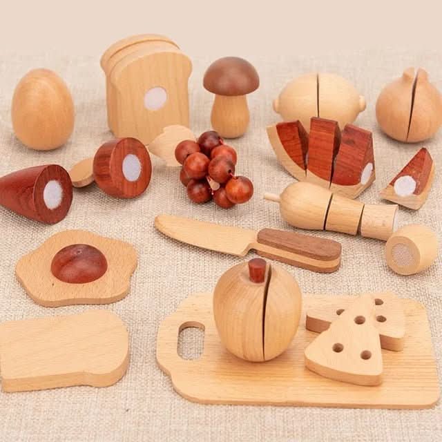 ForestNest Wooden Kids Kitchen — Tree Trunk Themed Role Play Toy, Ages 3+