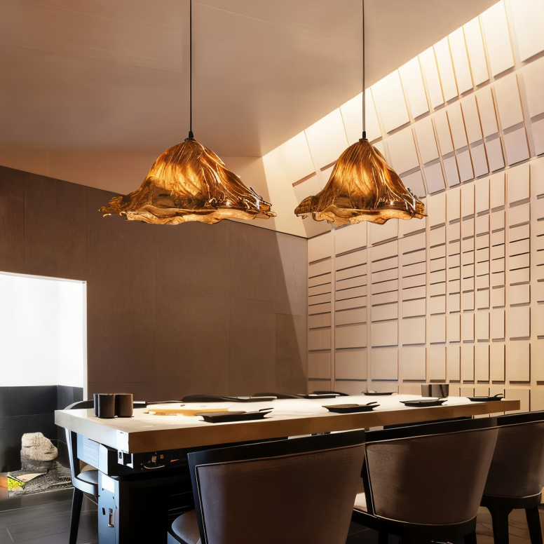 CinderFlow Lava Resin Pendant Light With Volcanic Texture
