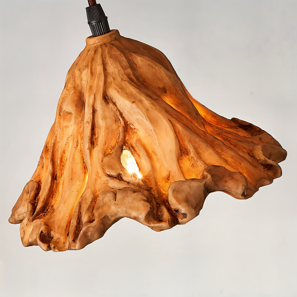 CinderFlow Lava Resin Pendant Light With Volcanic Texture