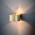 Aurelia Matte Gold Wall Lamp Minimalist Drum Light For Modern Rooms