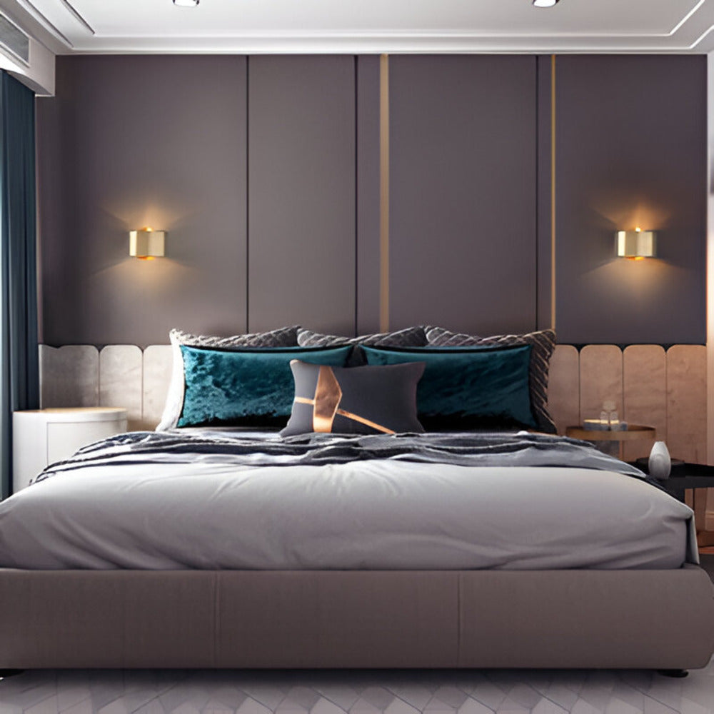 Aurelia Matte Gold Wall Lamp Minimalist Drum Light For Modern Rooms