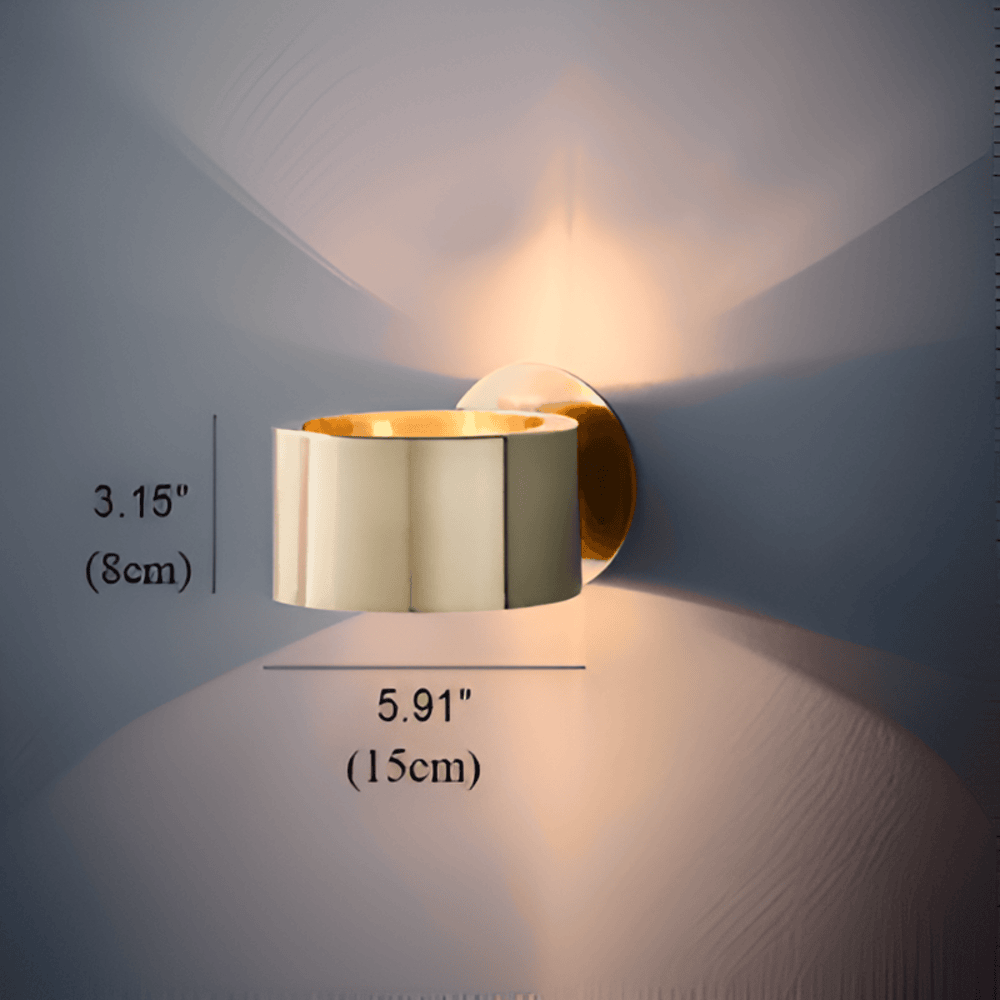 Aurelia Matte Gold Wall Lamp Minimalist Drum Light For Modern Rooms