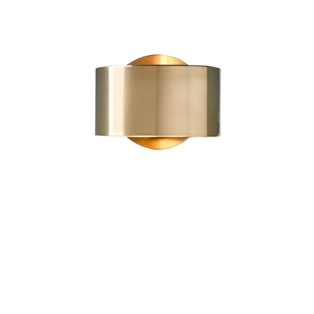 Aurelia Matte Gold Wall Lamp Minimalist Drum Light For Modern Rooms