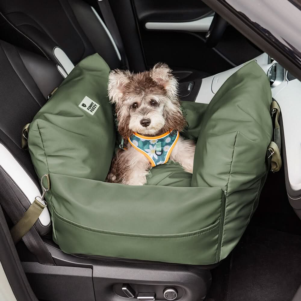 CozyTrail Hundeautositzbett – Sicherheitsgurt, rutschfeste Unterseite, Design mit Erhöhungskissen
