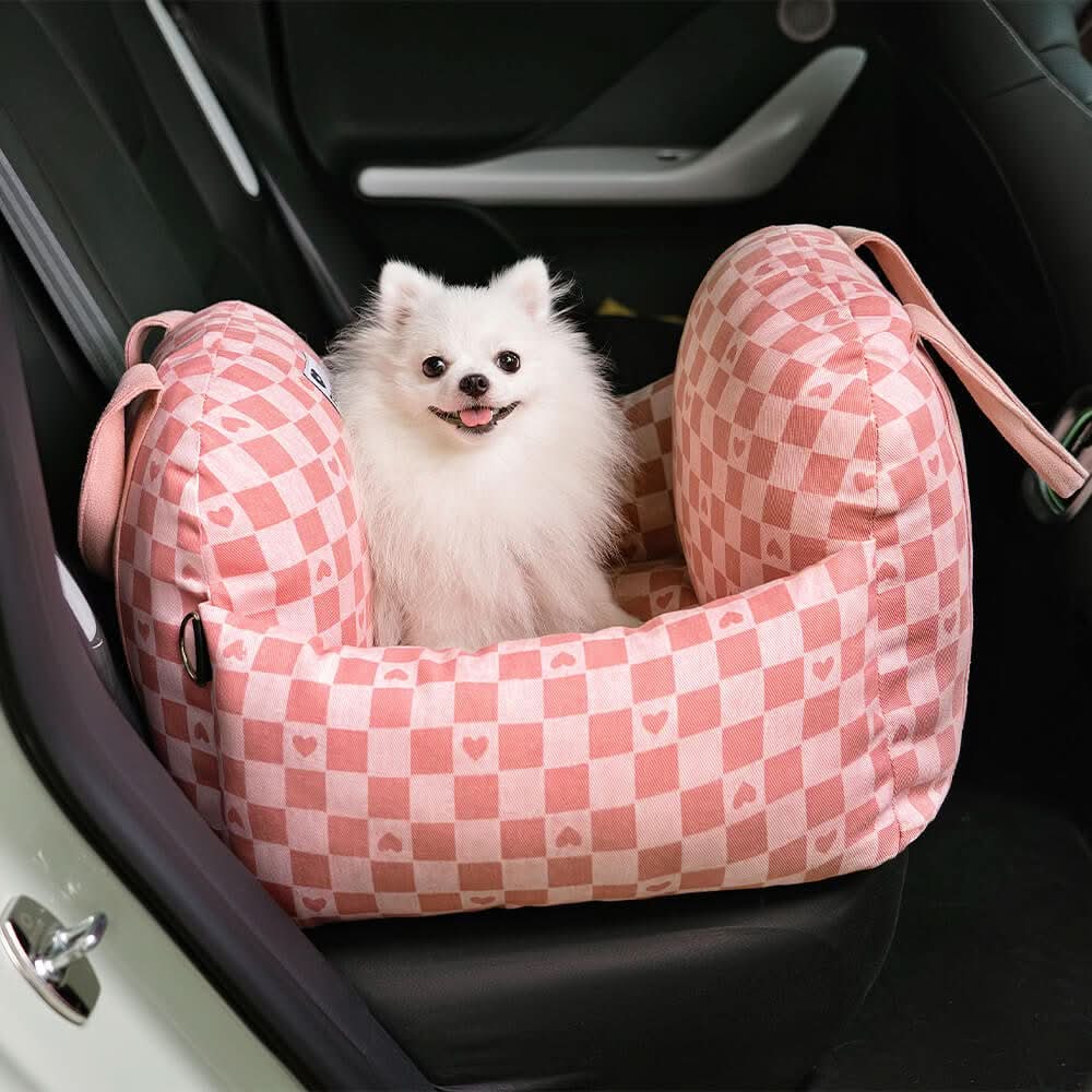 CozyTrail Hundeautositzbett – Sicherheitsgurt, rutschfeste Unterseite, Design mit Erhöhungskissen