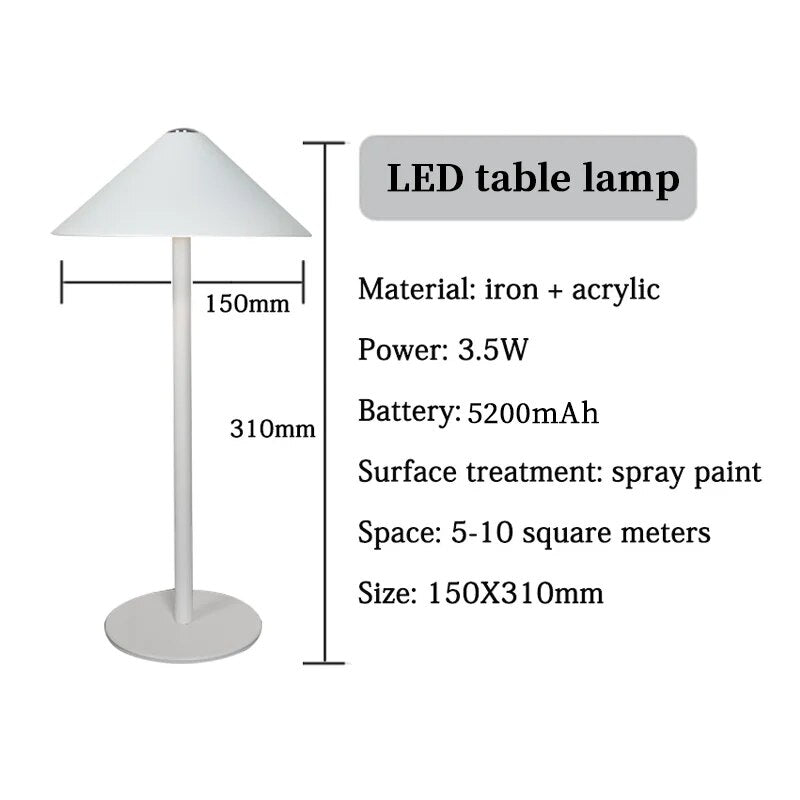 NovaGlow Wireless Desk Lamp With Rechargeable Battery And Adjustable Brightness
