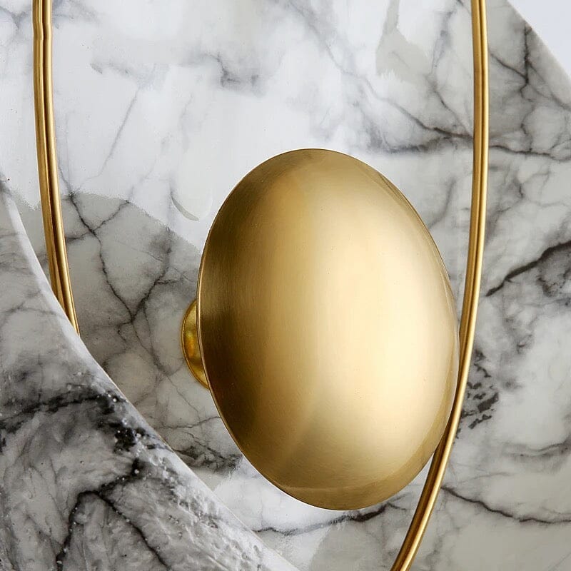 Luxurious Faux Marble Wall Lamp With Geometric Shell Pattern
