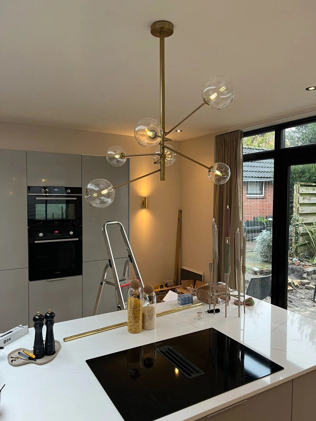 Astra Bubble Pendant Light in Modern Iron Resin Finish