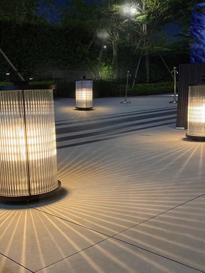 LumaVerde Outdoor Lantern Lamp Waterproof With Ribbed Glass