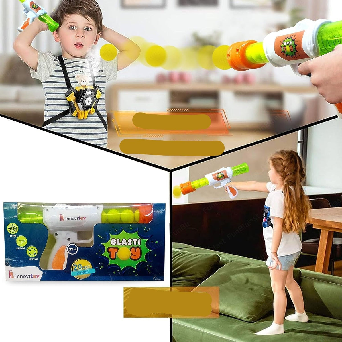 Kids Air Pressure Shooting Game With Five Cushioned Foam Balls For Indoor And Outdoor Fun | Ventumra
