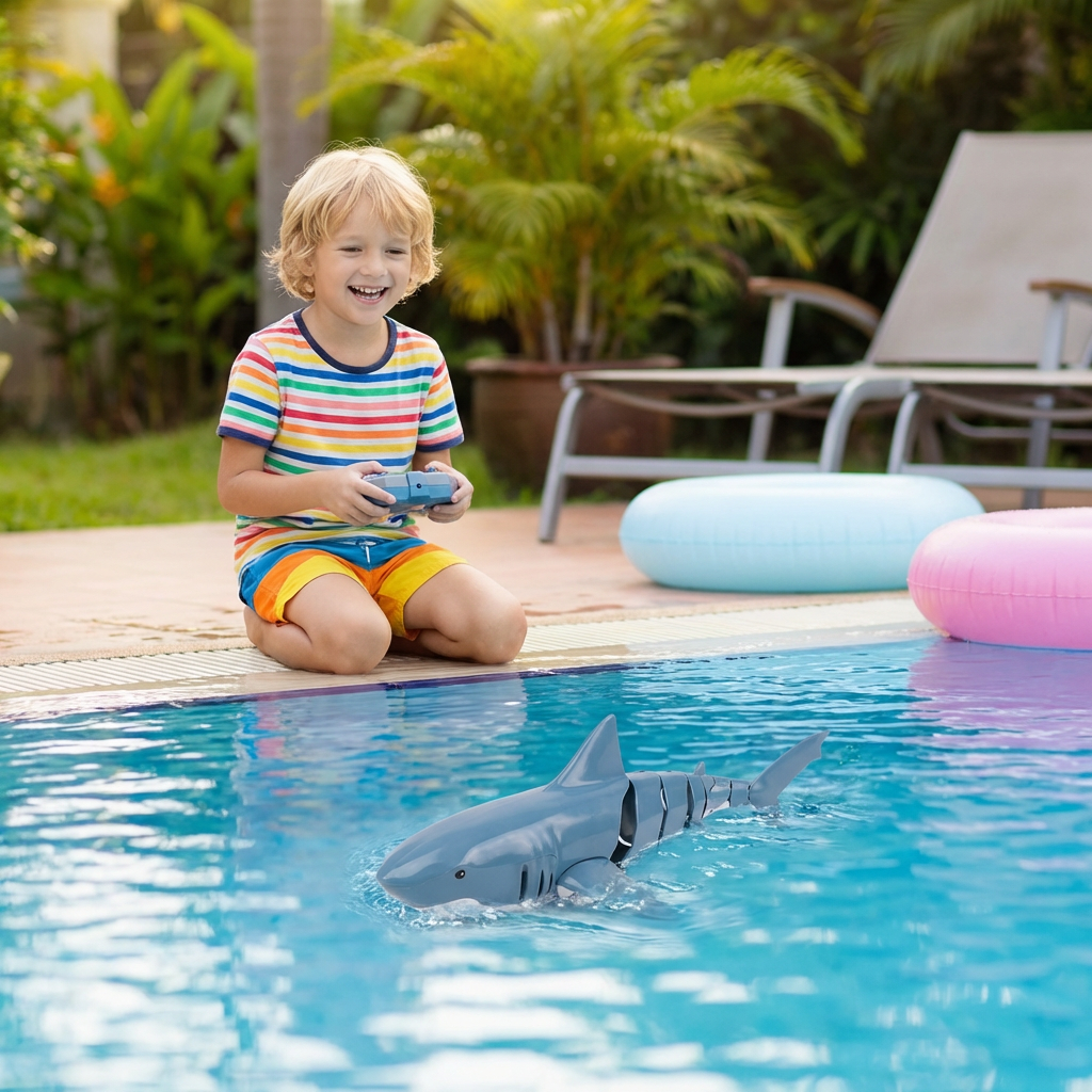 Kids' RC Swimming Robot — Remote-Controlled Water Shark Toy