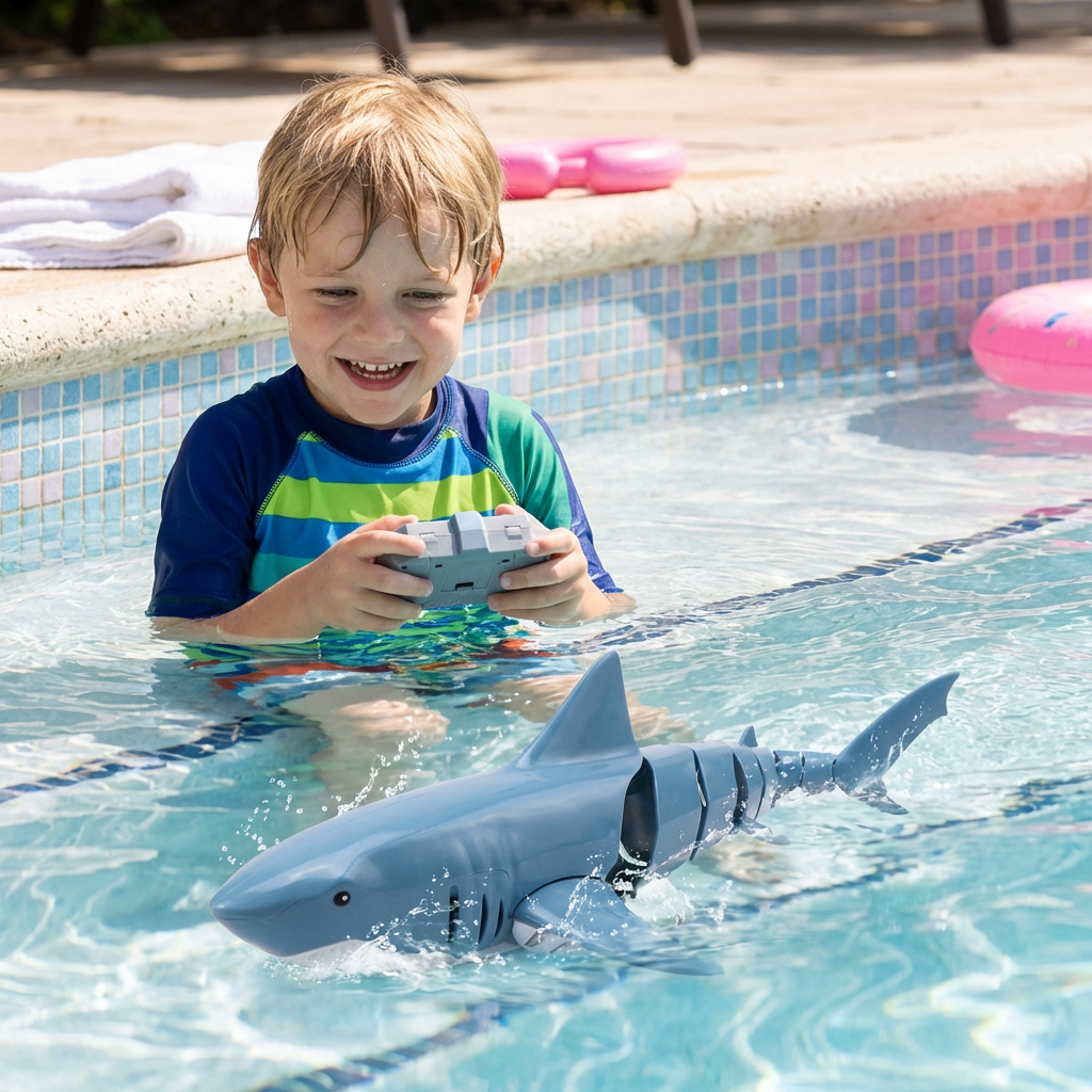 Kids' RC Swimming Robot — Remote-Controlled Water Shark Toy