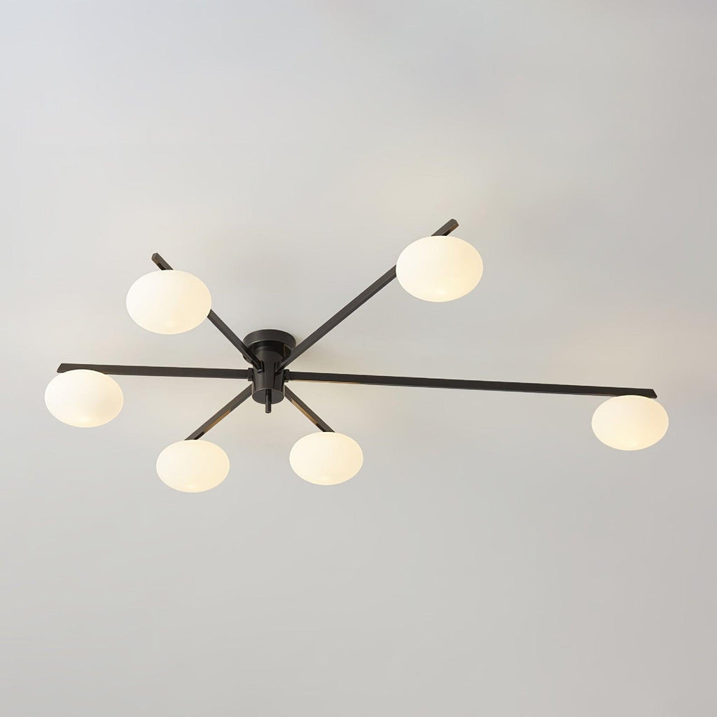 Jania Modern Glass Black Ceiling Light | ventumra