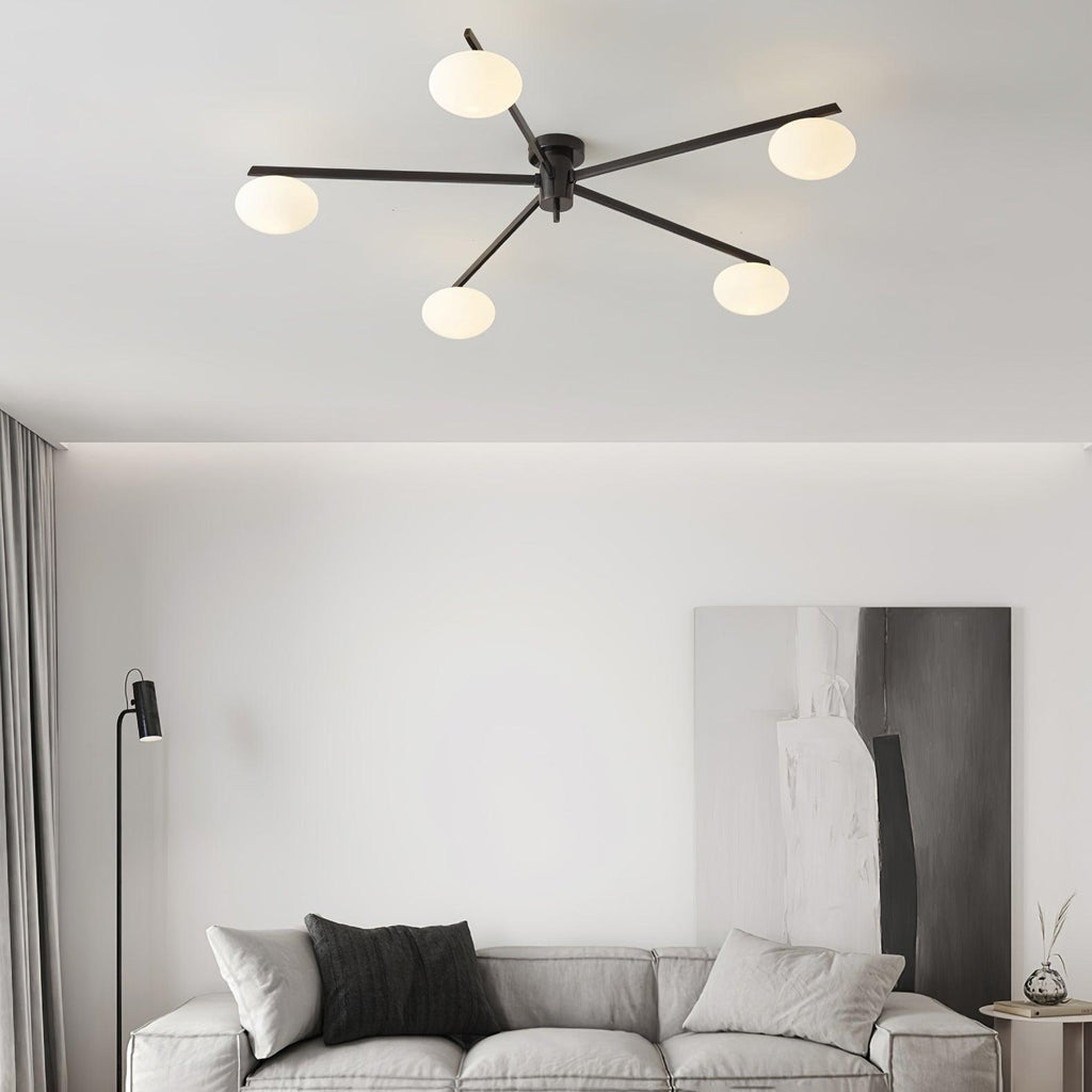 Jania Modern Glass Black Ceiling Light | ventumra