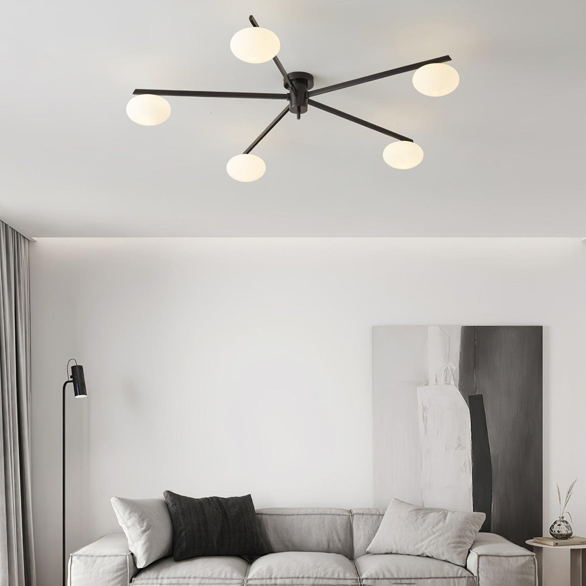 Jania Modern Glass Black Ceiling Light | ventumra