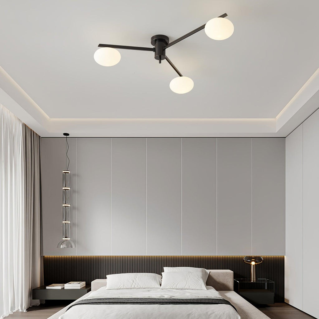 Jania Modern Glass Black Ceiling Light | ventumra