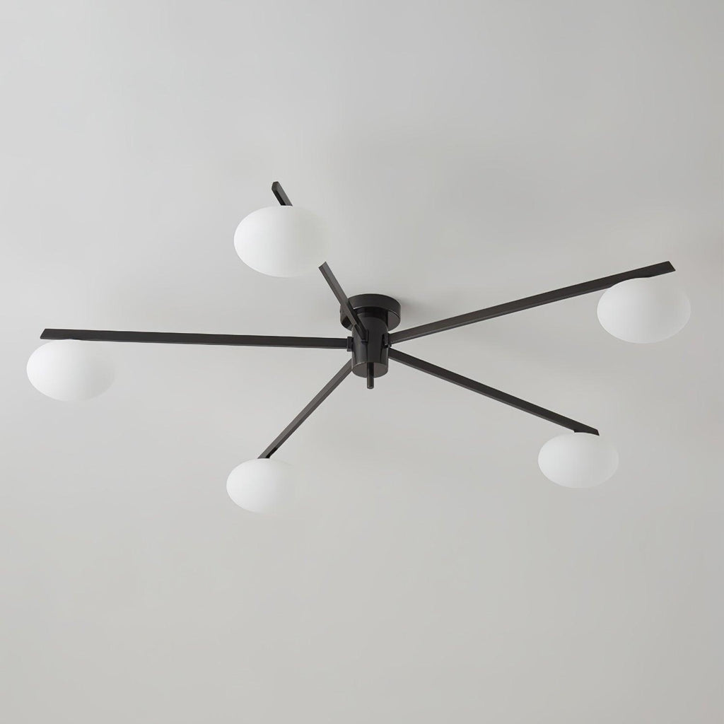 Jania Modern Glass Black Ceiling Light | ventumra