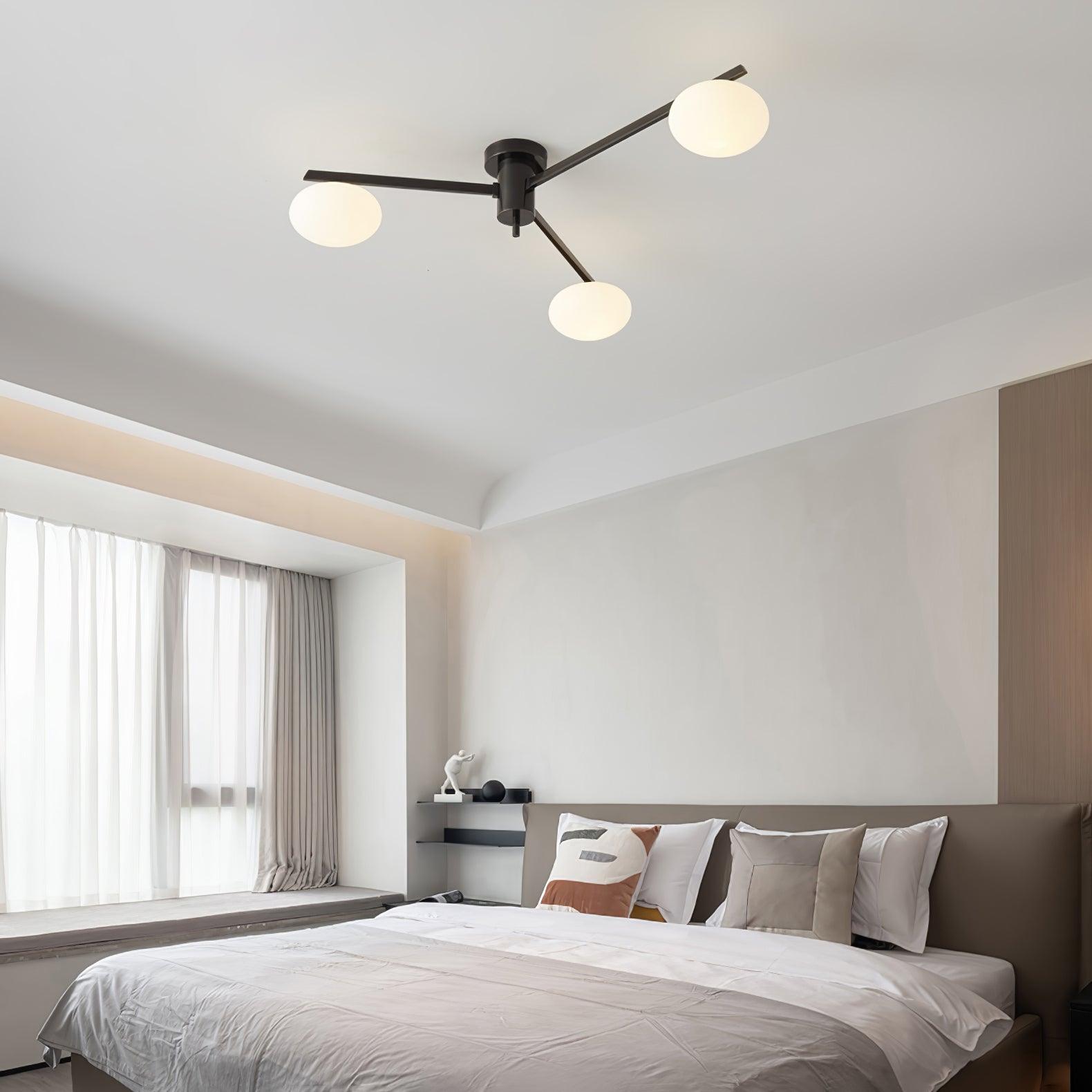 Jania Modern Glass Black Ceiling Light | ventumra