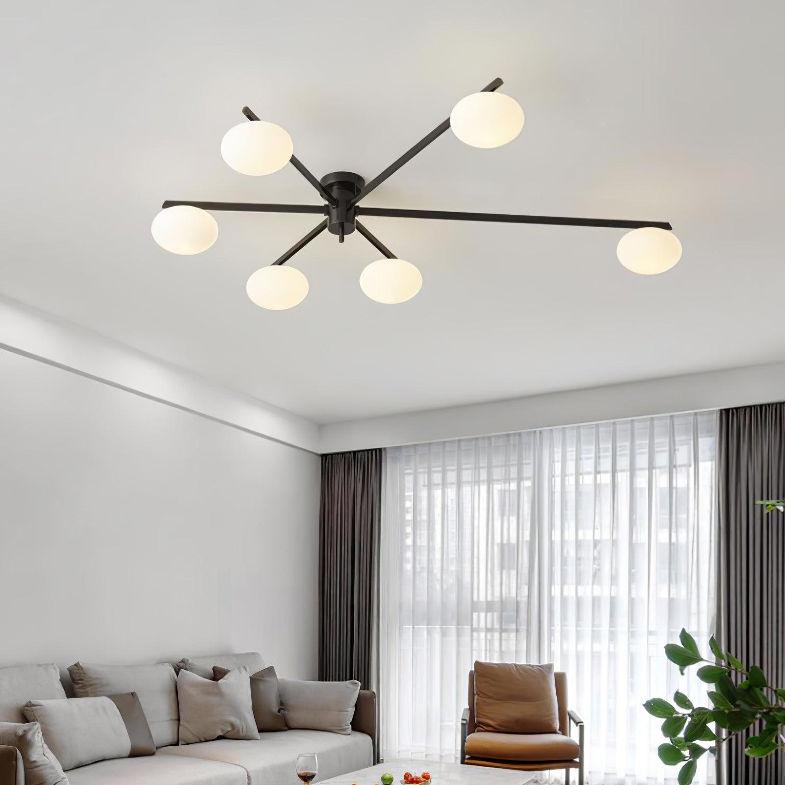 Jania Modern Glass Black Ceiling Light | ventumra