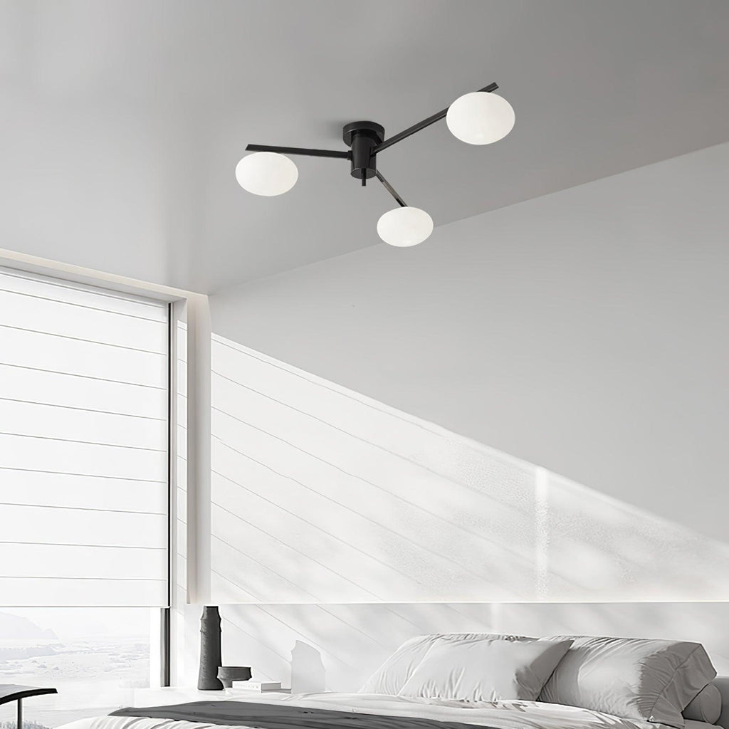 Jania Modern Glass Black Ceiling Light | ventumra