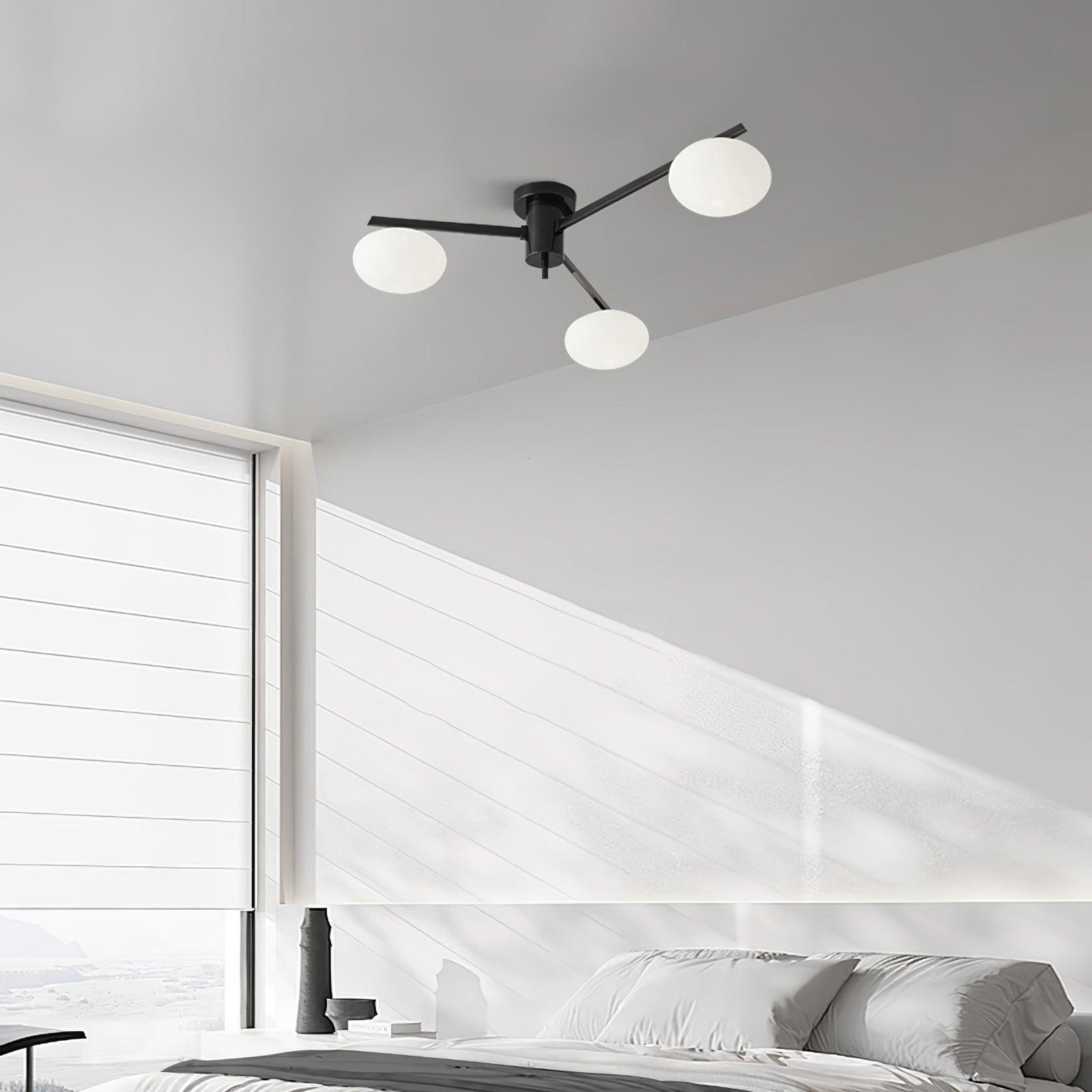 Jania Modern Glass Black Ceiling Light | ventumra